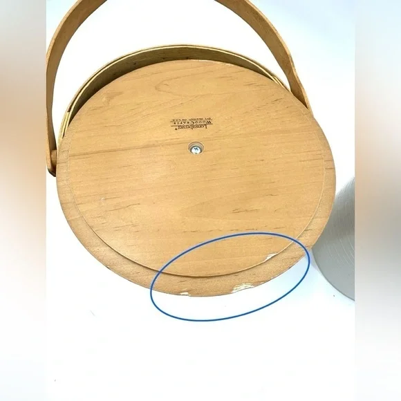 Longaberger Basket Ice Bucket 2003 Insulated With Wood Lid Top Handle Vintage - Picture 11 of 14